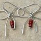 Sterling silver handmade bow earring with jasper, gemstone can be customized