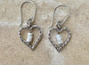 Silver Heart Dangle Earrings, White Howlite Stone, Gemstone Earrings, Sterling Silver Jewelry, Perfect Gift for Her