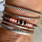 Navajo pearl with angel skin pink coral gemstone bracelet / sterling silver beaded gemstone bracelet