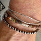 Split center sterling silver hammered cuff bracelet