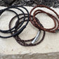 Braided Leather Wrap Bracelet, Bayonet Closure, Triple Wrap Bracelet, Genuine Leather, Leather Jewelry, Gift For Him, Gift For Her