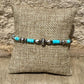 Turquoise Navajo pearl torpedo bracelet / beaded gemstone sterling silver bracelet