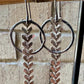 Chevron chain earrings with sterling silver circle accent