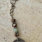 Indian head buffalo nickel keychain with Impression Jasper gemstone