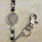Indian head buffalo nickel keychain with white buffalo gemstone