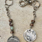 Indian head buffalo nickel keychain with Impression Jasper gemstone