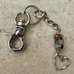 Keychain with impression jasper and sterling silver heart charm