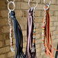 Leather handbag / purse tassel with Red Creek Picasso Jasper gemstones and sterling silver butterfly charm