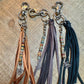 Leather handbag / purse tassel with Red Creek Picasso Jasper gemstones and sterling silver butterfly charm