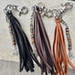 Leather handbag / purse tassel with Red Creek Picasso Jasper gemstones and sterling silver butterfly charm
