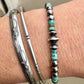 Natural Blue Green Brown Turquoise with Navajo Pearls, Sterling Silver Beaded Jewelry, Gemstone Bracelet, Turquoise Gift