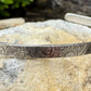 Flower doodle imprinted sterling silver cuff bracelet