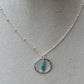 Arizona blue turquoise necklace with sterling silver daisy spacers, circle pendant and satellite chain / 925 necklace with turquoise