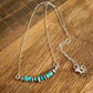 Navajo Pearl and Turquoise Bar Necklace, Sterling Silver Chain, Authentic Navajo Pearls and Turquoise, Turquoise Jewelry Gift