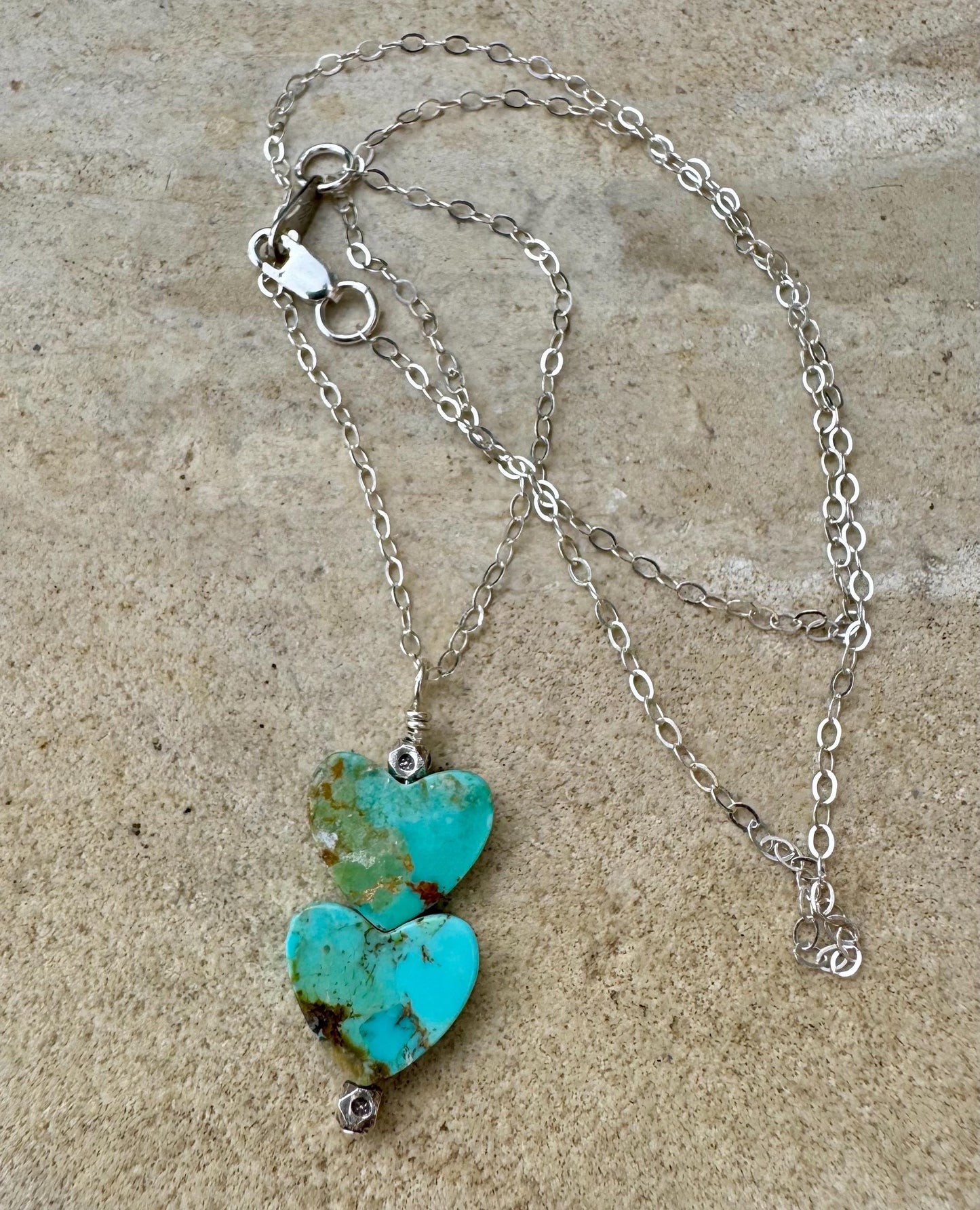 Turquoise Heart Pendant, Kingman Turquoise Necklace, Gemstone Jewelry, Boho Style, Southwestern Style, Gift for Her, Unique Pendant