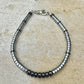 Hematite Sterling Silver Gemstone Bracelet, Hematite Beaded Bracelet, Silver Bracelet, Gemstone Jewelry, Gift Idea