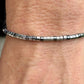 Hematite Sterling Silver Gemstone Bracelet, Beaded Hematite Bracelet, Mens Jewelry, Gift For Him, Healing Bracelet