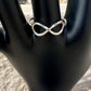 Infinity ring / 925 sterling silver handmade hammered infinity ring