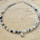 Rainbow Moonstone with Black Tourmaline anklet with star charm / sterling silver gemstone ankle bracelet