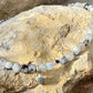 Rainbow Moonstone with Black Tourmaline anklet with star charm / sterling silver gemstone ankle bracelet