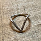 Minimalist Chevron Sterling Silver Ring: Oxidized Wishbone Design