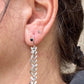 Sterling silver spiral dangle chain earrings
