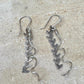 Sterling silver spiral dangle chain earrings