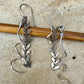 Sterling silver spiral dangle chain earrings