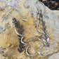 Sterling silver spiral dangle chain earrings