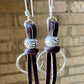 Sterling Silver Circle Leather Drop Earrings, Dangle Earrings, Minimalist Style, Women's Gift