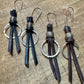 Sterling Silver Circle Leather Drop Earrings, Dangle Earrings, Minimalist Style, Women's Gift