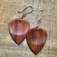 Guitar pick earrings wood with sterling silver wiring