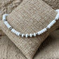 Navajo Pearl and White Turquoise Anklet, Navajo Pearl Ankle Bracelet, Beaded Ankle Jewelry, Southwestern Gift, Tribal Anklet