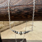 Navajo Pearl and White Turquoise Necklace, Sterling Cable Chain, Authentic Native Made Jewelry, Southwestern Style, Western necklace