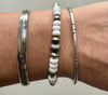 Navajo Pearl with White Turquoise gemstone/ sterling silver beaded bracelet
