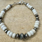 Navajo Pearl with White Turquoise gemstone/ sterling silver beaded bracelet