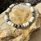 Navajo Pearl with White Turquoise gemstone/ sterling silver beaded bracelet