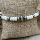 Navajo Pearl with White Turquoise gemstone/ sterling silver beaded bracelet
