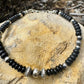 Navajo Pearl Bracelet with Black Onyx / sterling silver beaded gemstone bracelet