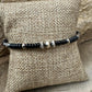 Navajo Pearl Bracelet with Black Onyx / sterling silver beaded gemstone bracelet