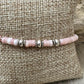 Pink Opal Bracelet, Sterling Silver Bracelet, Beaded Gemstone Bracelet, Opal Jewelry, Gift for Her, Elegant Trendy Accessory, Timeless Style