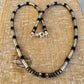 Hematite and Black Onyx gemstone necklace / sterling silver gemstone beaded necklace