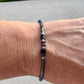 Hematite and Black Onyx Bracelet, Sterling Silver Beaded Bracelet, Gemstone Jewelry, Men's Bracelet, Gift for Him