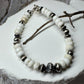 Navajo Pearl with White Turquoise gemstone/ sterling silver beaded bracelet