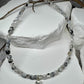 Rainbow Moonstone with Black Tourmaline anklet with star charm / sterling silver gemstone ankle bracelet
