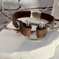 Genuine Leather Shackle Bracelet, Horse Clasp Magnet Closure, Leather Bracelet for Men, Equestrian Gift