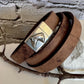 Genuine leather wrap bracelet with horse clasp magnet closure