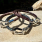 Leather bracelet with stainless steel horseshoe shackle