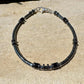 Hematite and Black Onyx Bracelet, Sterling Silver Beaded Bracelet, Gemstone Jewelry, Men's Bracelet, Gift for Him