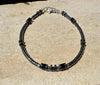 Hematite and Black Onyx Bracelet, Sterling Silver Beaded Bracelet, Gemstone Jewelry, Men's Bracelet, Gift for Him